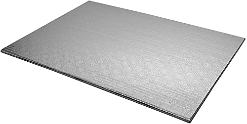 O'Creme Silver Wraparound Rectangular Cake Pastry Drum Board 1/4 Inch Thick, Quarter-Sheet Size (9-3/4 Inch x 13-3/4 Inch) - Pack of 10 - size: Quarter
