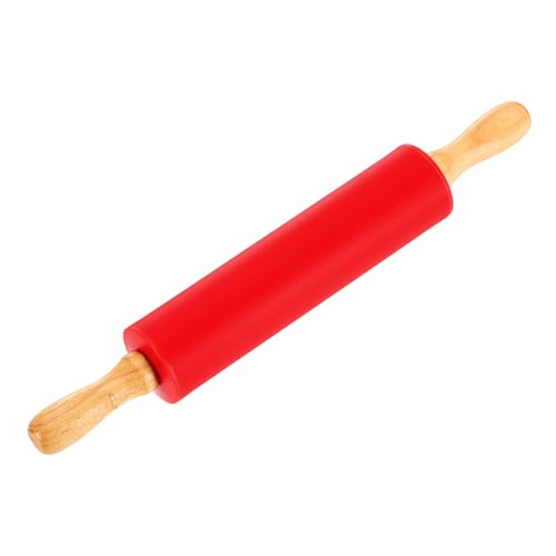 uxcell 6.7 Inch Silicone Rolling Pin Small Dough Roller Red - color: Red, size: 6.7 Inch