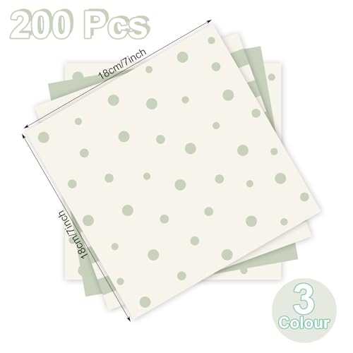 Honeydak 200pcs Sage Green Wax Paper Sheets 7 x 7 Inch Parchment Paper - color: Sage Green, style: Cute