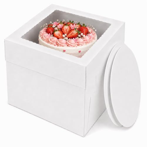NPLUX 2 Pack Halloween Bakery Boxes, 10x10x8 Cake Boxes for Custom Cakes