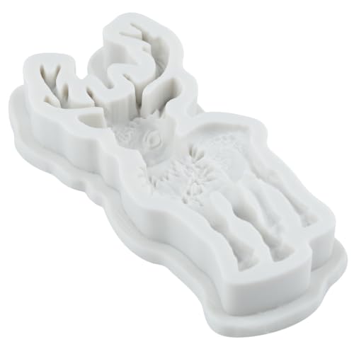 Christmas Reindeer Fondant Mold 3D Deer Silicone Chocolate Mold - color: Style S