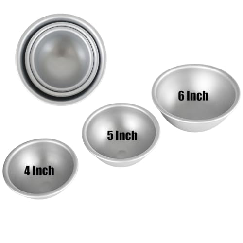 6 Inch Sphere Cake Pan, Hemisphere Anodized Aluminum Baking Mold - size: 6 Inch