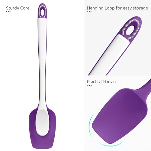 U-Taste 14" Long Silicone Spoonula, 600°F High Temp Spoon Spatula, Purple - color: Purple, size: 14 in (spoon spatula)