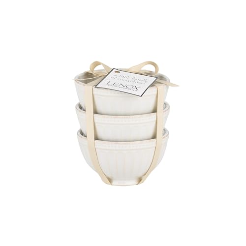 Lenox (858037 ) French Perle Groove Bowls (Set of 3), Mini, White - color: White