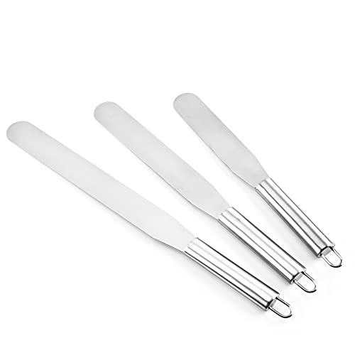 SEIWEI Cake Spatula Straight Palette Knives Smooth Icing Spatula Cupcake Cakes Decorating Home kitchen Baking Tool Silver (15.24cm/6inch) - size: 15.24cm/6inch