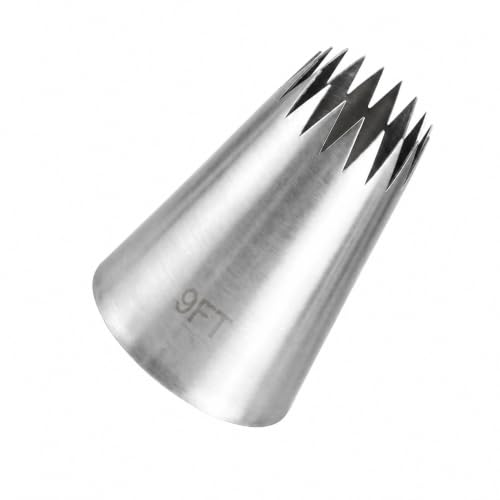 Piping Tip, Piping Tips for Eclair, Open Star Pastry Tip Large for Piping, Icing Tips, Decorating Tools, Icing and Piping Tips (9FT)