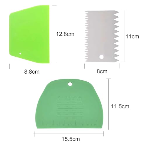 Dough Scraper Plastic Bench Scraper, Dough Scraper Tool Dough Cutter, Flexible Bench Scraper for Making Bread Pizza, 4 PCS