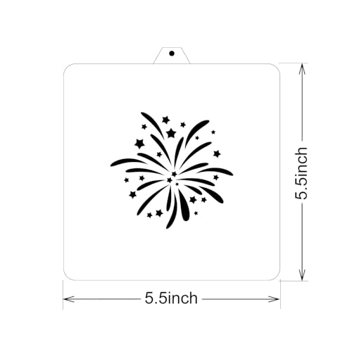 Cookie Cutter and Stencil Bundle Royal Icing Cookies Stencils Paint Your Own Biscuit Bakery Starter Kits Royal Icing Fondant Cutters Birthday Wedding Holiday Cookies Painting Coloring Pages Comb - style: Fireworks