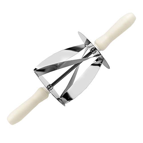 O'Creme Revolving Croissant Cutter with Stainless Steel Blades and Plastic Handles, Roller for Cutting out Triangles 5-1/2 Inch x 7 Inch for Crescent Pastry or Crescent Bread - size: 5-1/2" x 7" Triangle
