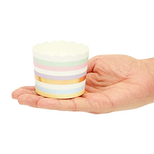 Sparkle and Bash Cupcake Liners - Pastel Paper, 2.2 In, 50 Count - Decorative Paper Baking Cups for Birthday, Home Baking & Bridal Showers - size: 2.2 inches