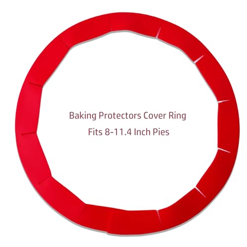 2PCS Adjustable Baking Pie Crust Shield Protector Cover for Edges of Pie - 8-inch to 11.5-inch (Red Blue) - color: Red Blue