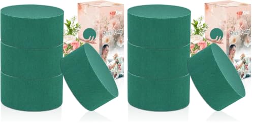8Pcs Floral Foam Round SUPKING 3.15" Small Green Wet Dry Flower Foam Blocks Florist Plant Foam for Artificial and Fresh Flower Arrangement - size: 3.15 inch (Pack of 2)