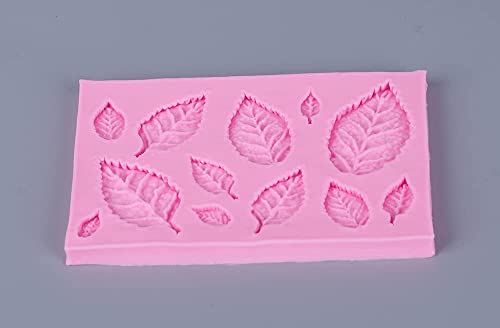 3pcs 3D Small Leaf Molds Silicone for Sugar Paste, Chocolate, Fondant, Butter, Resin, Polymer Clay, Wax, Soap, Crafting Projects and Cake Decoration Decorating