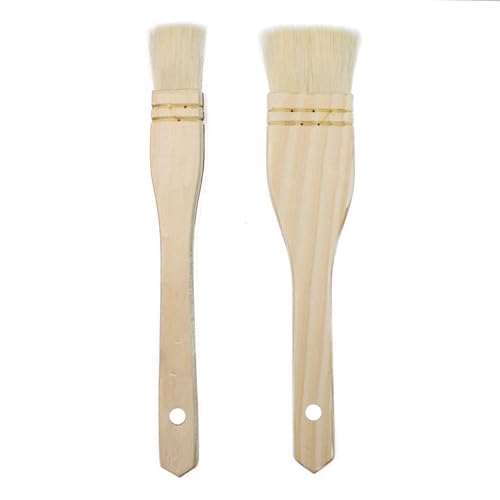 Septe Flat Hake Brushes, Wide Flat Bristles, 9x1,9x2Inches, 2 Pcs - size: 9 x 1 Inches, 9 x 2 Inches