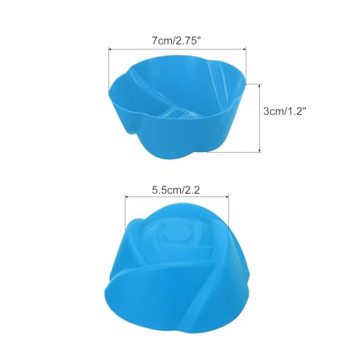 uxcell 18pcs Silicone Cupcake Liners, 2.75 Inch Reusable Baking Cups Nonstick Muffins Mold for Birthday Wedding Party, Blue Flower - color: Blue