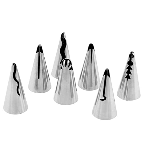 Haidong 7PCS Stainless Steel Piping Tips Russian Ruffle for Cake Decorating