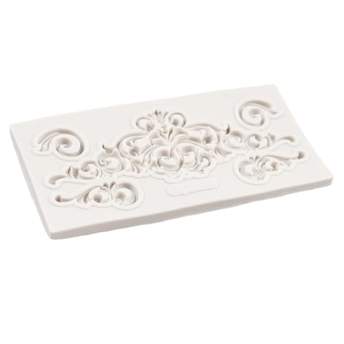 Baroque Fondant Mold Curlicues Scroll Lace Border Silicone Mold - color: Style A