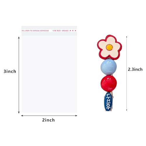 Self Sealing Cellophane Bags 2x3 Inches 200 Pcs Cookie Bags for Packaging Candies Seeds Beads Earrings Clip Clear Bags（mini size) - color: 2×3 inch