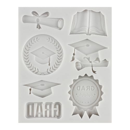 Graduation Fondant Molds Doctoral Cap Diploma Candy Silicone Mold - color: Style F