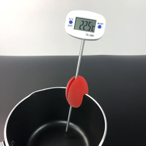 MAGICLULU Silicone Thermometer Pot Clip Red 2 Pack