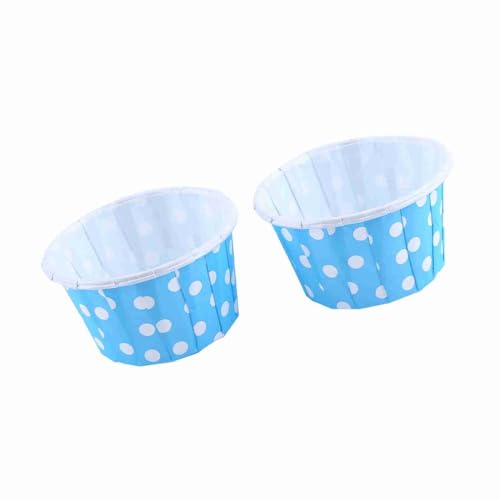 100Pcs Paper Baking Cups, Polka Dot Cupcake Liners, Mini Muffin Wrappers for Party and Wedding, 1.97x1.5x1.18 in(Blue) - color: Blue