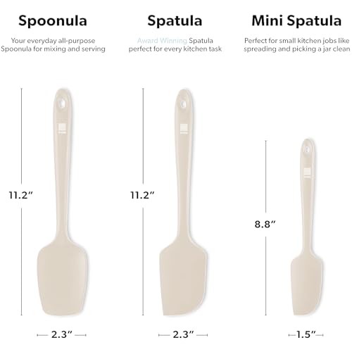 DI ORO Silicone Spatula Set - 600F Heat Resistant, 3-Pc Clay - color: Clay