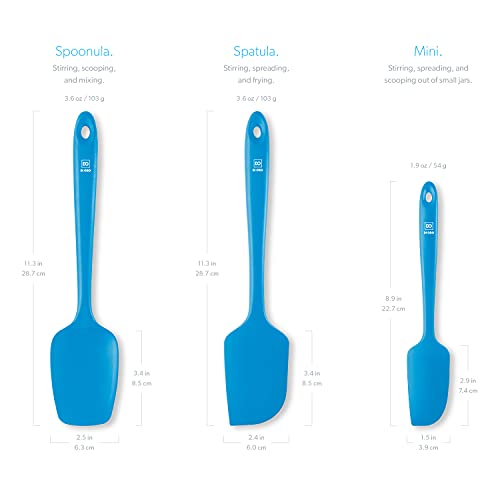 DI ORO Silicone Spatula Set - 600F Heat Resistant, 3-Pc Blue - color: Blue