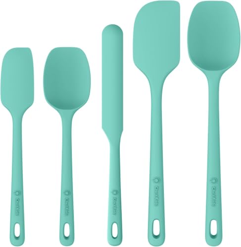 ChefAide 5 Pieces Silicone Spatulas Set, Heat Resistant Rubber Spatula - color: Sage, size: 5 pieces