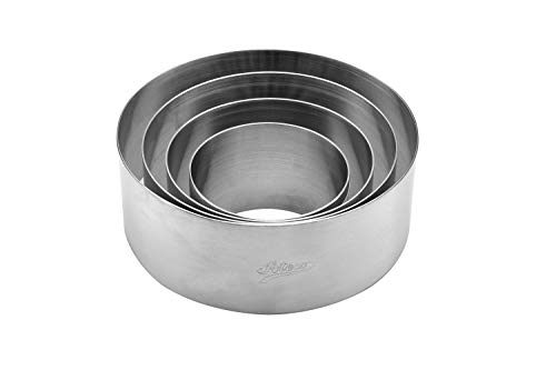 Ateco Round Cake Ring Dessert Mold, 1.75" High x 4.75" Diameter, Stainless Steel - size: 1.75" High x 4.75" Diameter