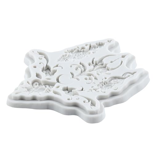 Lingzhi Baroque Fondant Border Molds Curlicues Scroll Lace Fondant Mold - color: Style CC