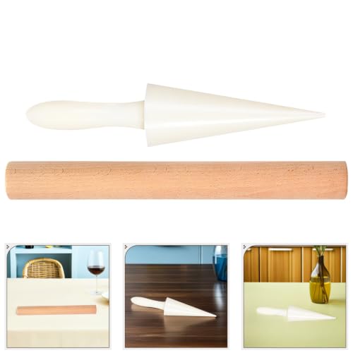 UPKOCH Egg Roll Cone Mold Set 2Pcs for Kitchen and Dining Use 9.84 Inch