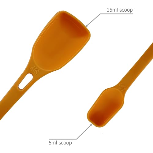 EIKS 2 Pack Plastic Measuring Spoon, 2-sided of 1 Tsp (5ml) & 1 Tbsp (15ml)