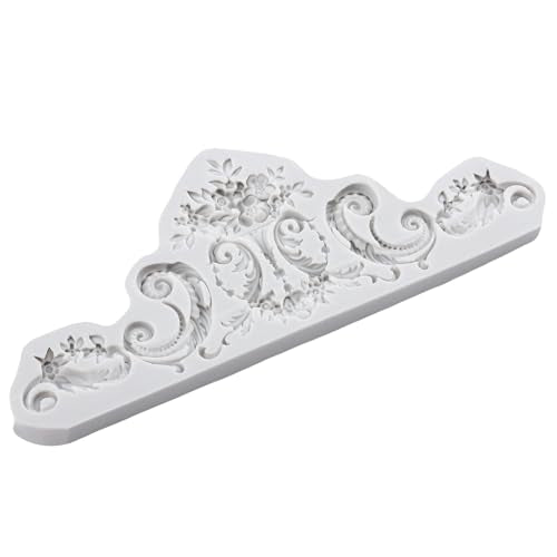 Lingzhi Baroque Style Fondant Mold Curlicues Scroll Lace Silicone Molds - color: Style E