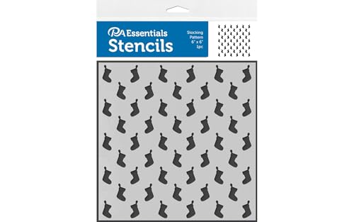 PA Essentials Stencil Stocking Pattern for Painting on Wood, Canvas, Paper, Fabric, Wall and Tile, Reusable DIY Art and Craft Stencils for Painting, 6"x6" Inches - color: Stocking