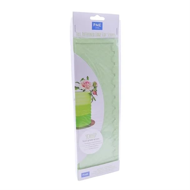PME Tall Patterned Edge Side Scraper for Cake Decorating - Scallop (PS64) - style: Scallop