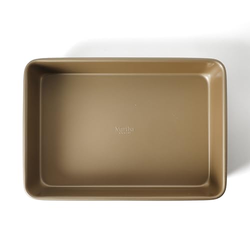 Martha Stewart Gallen 13 x 9 Inch Rectangular Nonstick Carbon Steel Cake and Baking Pan – Champagne, Durable Bakeware for Even Cooking and Easy Release - color: Champagne, size: 13" Cake Pan