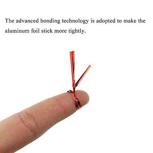 HAHIYO 300Pcs 4 Inches Red Metal Twist Ties for Bread, Candy, Coffee, Plant Garden, Cellophane Treat Bags, Gift Wrapping, Plastic Bags, Halloween Party, Cake Present, Art Crafts - color: Red, size: 4 Inches
