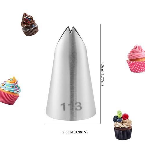 12 PCS Large Piping Tips, Stainless Steel Icing Tips Set for Cupcake Cake
