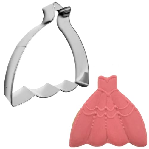 Large Princess Dress Shaped Cookie Cutter Steel Strapless Party 4.6 in - size: Model 9