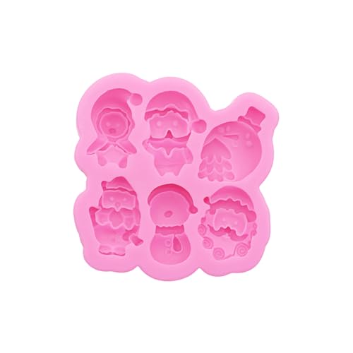 4PCS Christmas Theme Silicone Mold Snowflake Christmas Tree Snowman Bell Creative Baking Chocolate Cake Dessert Decoration Mold DIY Resin Jewelry Accessories Silicone Molds SD-82-515-540-548 - color: Style A