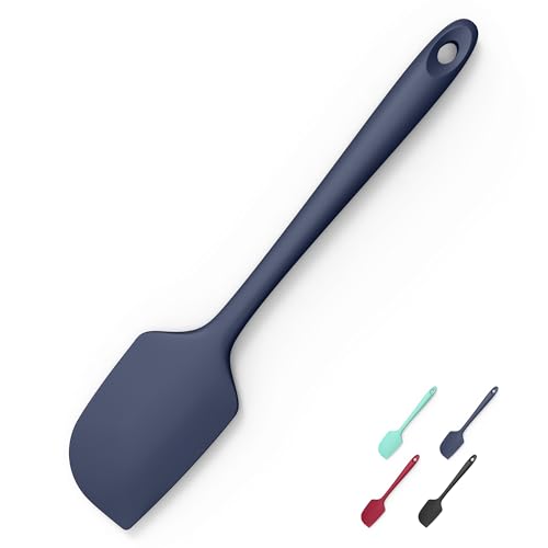 Doosu 600°F Heat Resistant Silicone Large Spatula, 11.4in, Navy Blue - color: Navy Blue, size: 11.4in (Flat Spatula)