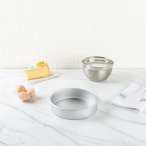 Restaurantware Round Aluminum Straight Sided Cake Pan, 2 Pack - size: 8 x 2 inch (Pack of 2)