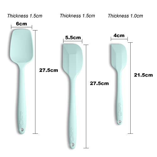 3-Piece Silicone Spatula Set, 600°F Heat Resistant, Macaron Navy - color: E-Macaron Navy