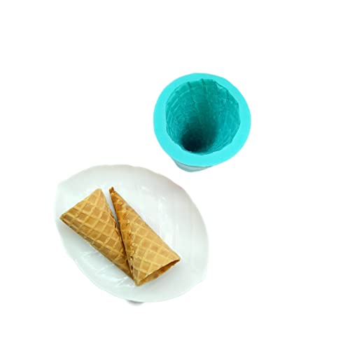 Waffle cone silicone mold ice cream cone mold 3D Ice cream cone mold wax melt mold realistic ice cream NC059