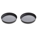 Mrs. Anderson's Baking Quiche Pan, Removable Base, Non-Stick Carbon Steel, PFOA Free, 9.5-Inch, Set of 2 - size: 9.5-Inch, Round, Set/2