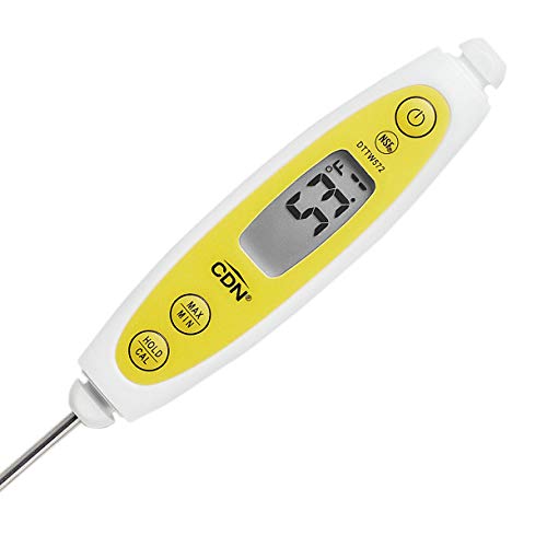 CDN Waterproof Thin Tip Thermometer,White - size: 3.5" Stem