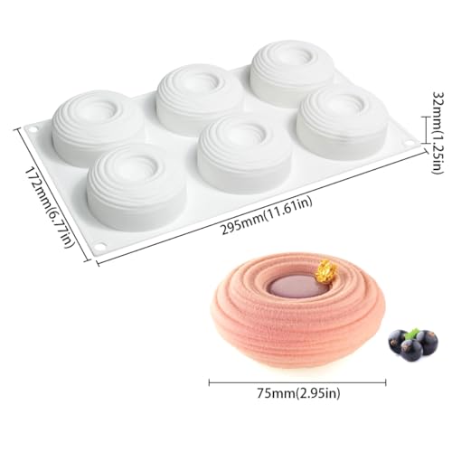 mostsom Silicone Molds for Baking Non-Stick Candy, Chocolate, Cookie, Mini Soap, Pudding, Jello, Muffin, Dog Treats Ideal for Cupcakes, Ice Cubes, and Jelly Mold (C_ Spiral Circles) - size: C_ Spiral Circles