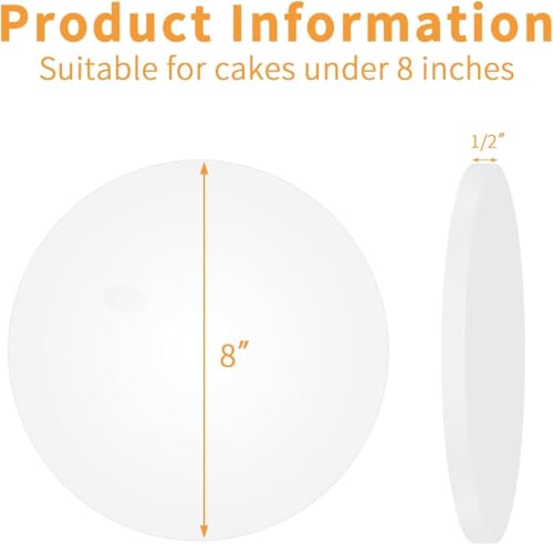 5Pcs Cake Drums 8 Inch,Cake Boards 8 Inch Round, 1/2" Thick Cardboard, Sturdy Circle, Base para Pastel Cardboard Base White Cake Boards for Wedding (8inch/5pcs) - color: White, size: 8inch/5pcs