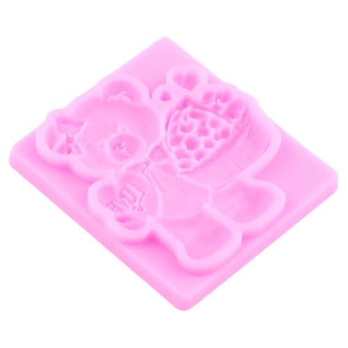 ZiXiang Bear Silicone Mold Teddy Bear Balloon Rose Fondant Molds Set Of 4 - color: Style E
