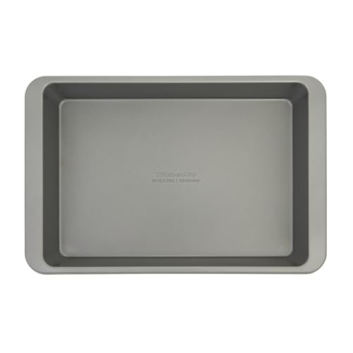 KitchenAid Nonstick Aluminized Steel Cake Pan, Dishwasher Safe, Contour Silver, 9 x 13 Inch (Pack of 6) - color: Contour Silver, size: 9 x 13-Inch (Pack of 6)